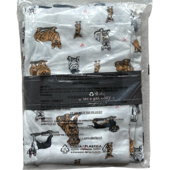 PJ Salvage Dog Print Long Sleeve Pajama Set in Ivory NWT Size Small - Picture 7 of 7